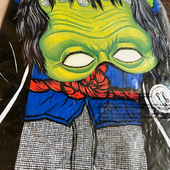 Vintage Ben Cooper Frankenstein Monster Halloween Costume wtih Topper Mask - Picture 6 of 9